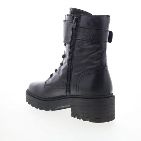 Miz Mooz Silvy Womens Black Leather Zipper Casual Dress Boots