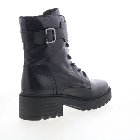Miz Mooz Silvy Womens Black Leather Zipper Casual Dress Boots
