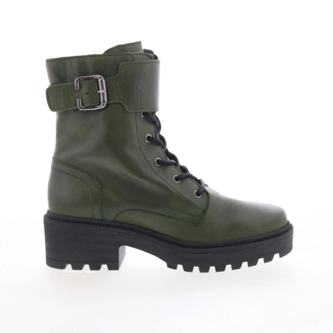 Miz Mooz Silvy Womens Green Leather Zipper Casual Dress Boots