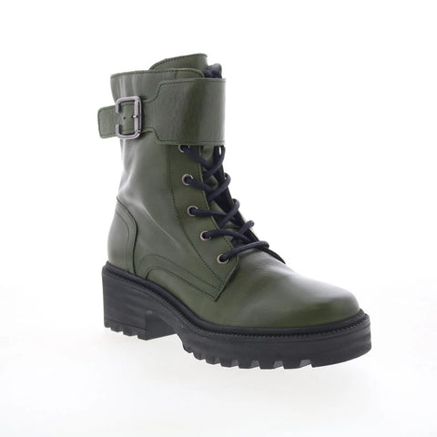 Miz Mooz Silvy Womens Green Leather Zipper Casual Dress Boots
