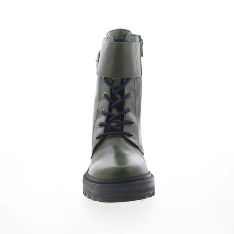 Miz Mooz Silvy Womens Green Leather Zipper Casual Dress Boots