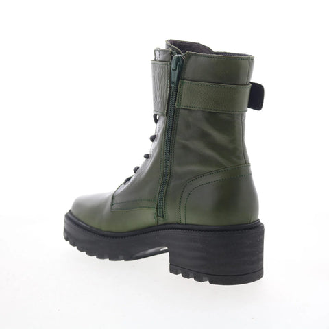 Miz Mooz Silvy Womens Green Leather Zipper Casual Dress Boots