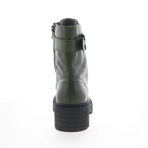 Miz Mooz Silvy Womens Green Leather Zipper Casual Dress Boots