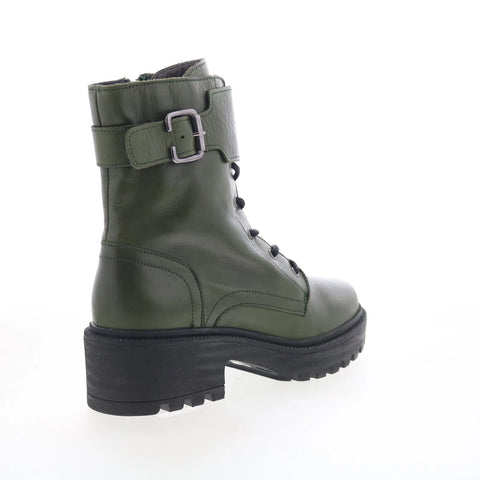 Miz Mooz Silvy Womens Green Leather Zipper Casual Dress Boots