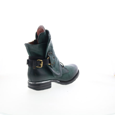 A.S. 98 Simon Womens Green Leather Zipper Casual Dress Boots