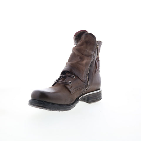 A.S. 98 Simon Womens Brown Leather Zipper Casual Dress Boots