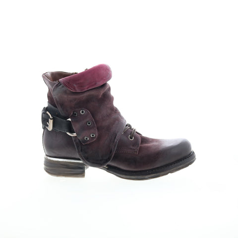 A.S. 98 Simon Womens Burgundy Leather Zipper Casual Dress Boots