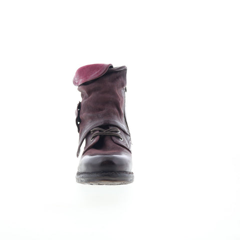 A.S. 98 Simon Womens Burgundy Leather Zipper Casual Dress Boots