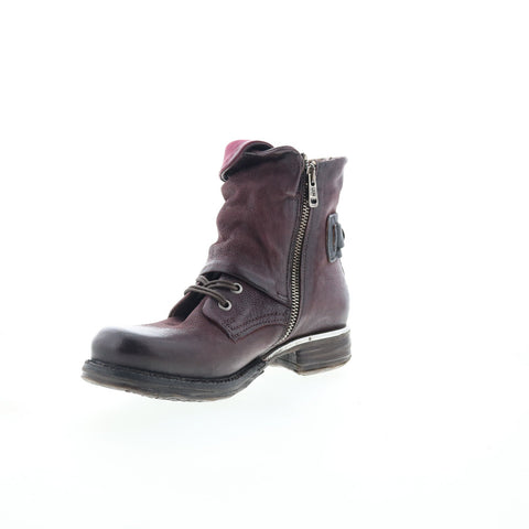 A.S. 98 Simon Womens Burgundy Leather Zipper Casual Dress Boots