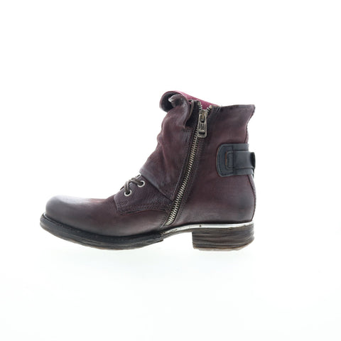 A.S. 98 Simon Womens Burgundy Leather Zipper Casual Dress Boots