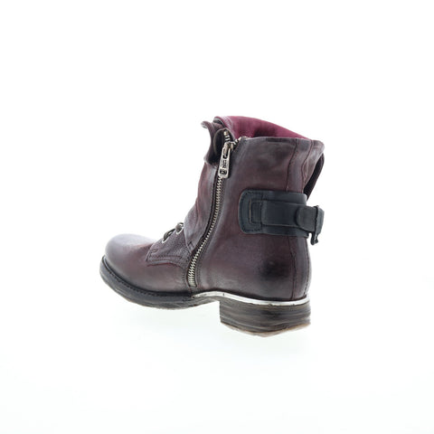 A.S. 98 Simon Womens Burgundy Leather Zipper Casual Dress Boots