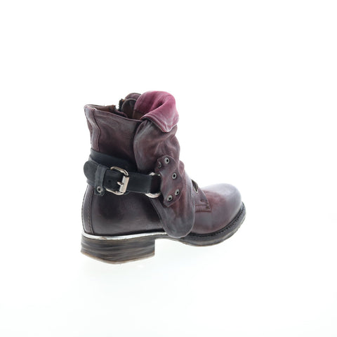 A.S. 98 Simon Womens Burgundy Leather Zipper Casual Dress Boots