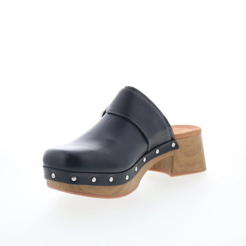 Clarks Sivanne Sun 26177370 Womens Black Leather Strap Heeled Sandals Shoes