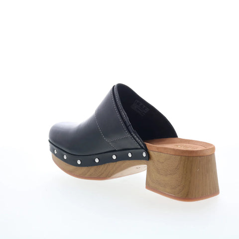 Clarks Sivanne Sun 26177370 Womens Black Leather Strap Heeled Sandals Shoes