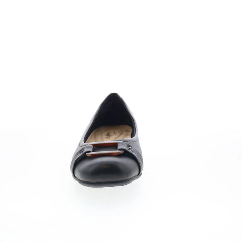 Trotters Sizzle Signature T1251-093 Womens Black Leather Ballet Flats Shoes