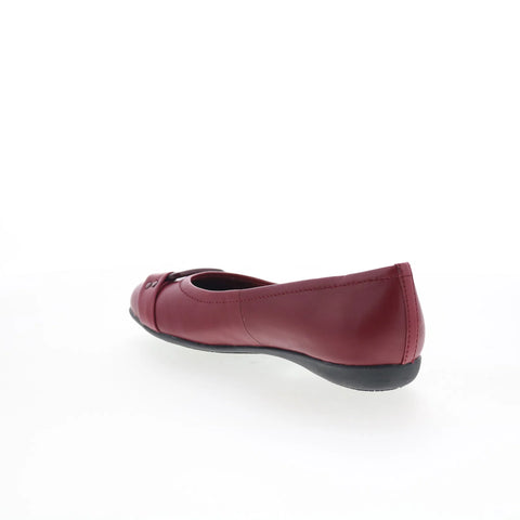 Trotters Sizzle Signature T1251-642 Womens Red Leather Ballet Flats Shoes