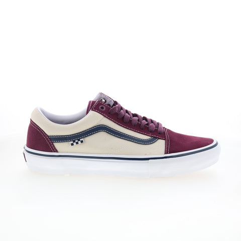 Vans Skate Old Skool Mens Burgundy Suede Lace Up Lifestyle Sneakers Shoes
