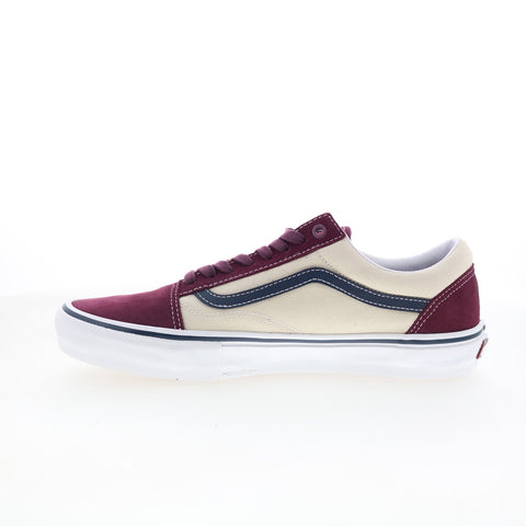 Vans Skate Old Skool Mens Burgundy Suede Lace Up Lifestyle Sneakers Shoes