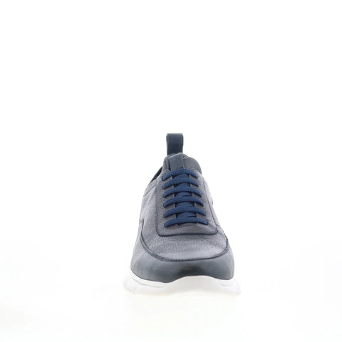 T.B. Phelps Slim Mens Blue Leather Lace Up Lifestyle Sneakers Shoes