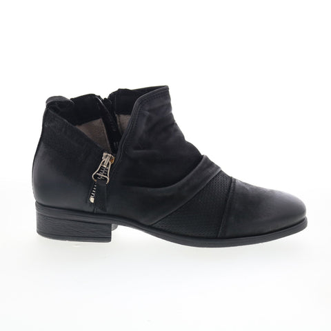 Miz Mooz Slinky Womens Black Leather Zipper Ankle & Booties Boots