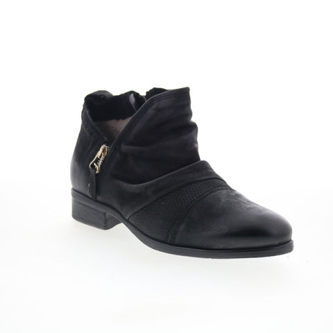 Miz Mooz Slinky Womens Black Leather Zipper Ankle & Booties Boots