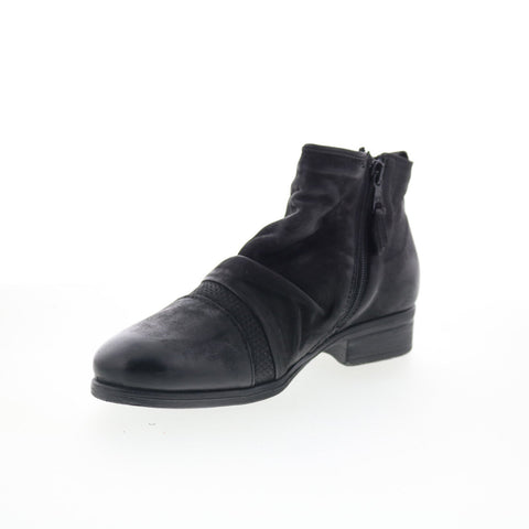 Miz Mooz Slinky Womens Black Leather Zipper Ankle & Booties Boots