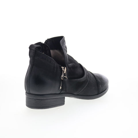 Miz Mooz Slinky Womens Black Leather Zipper Ankle & Booties Boots