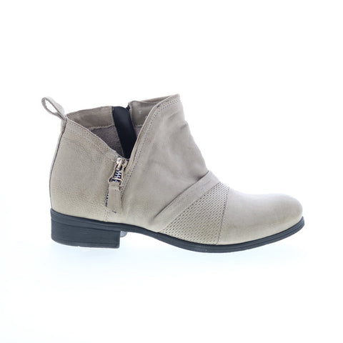 Miz Mooz Slinky Womens Gray Leather Zipper Ankle & Booties Boots