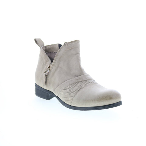 Miz Mooz Slinky Womens Gray Leather Zipper Ankle & Booties Boots