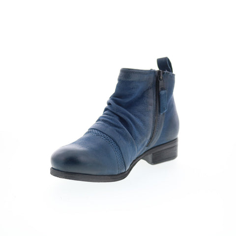 Miz Mooz Slinky Womens Blue Leather Zipper Ankle & Booties Boots