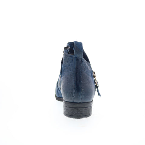 Miz Mooz Slinky Womens Blue Leather Zipper Ankle & Booties Boots