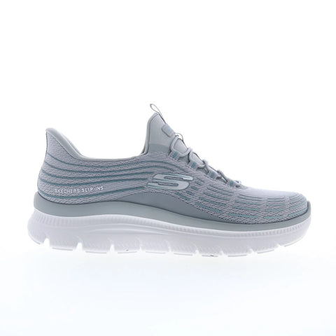 Skechers Summits Plus - Threeds Mens Gray Mesh Lifestyle Sneakers Shoes