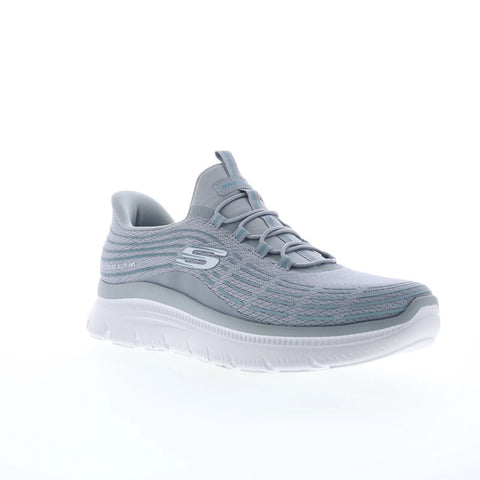 Skechers Summits Plus - Threeds Mens Gray Mesh Lifestyle Sneakers Shoes