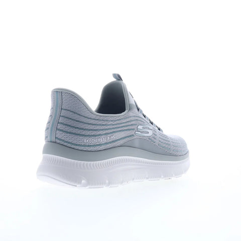 Skechers Summits Plus - Threeds Mens Gray Mesh Lifestyle Sneakers Shoes