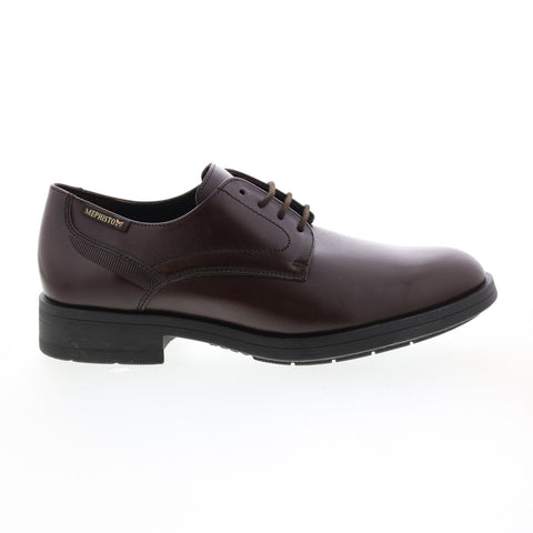 Mephisto Smith Mens Brown Leather Lace Up Oxfords & Lace Ups Plain Toe Shoes