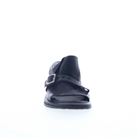 A.S. 98 Smitty SMITTY-201 Womens Black Leather Slip On Heeled Sandals Shoes