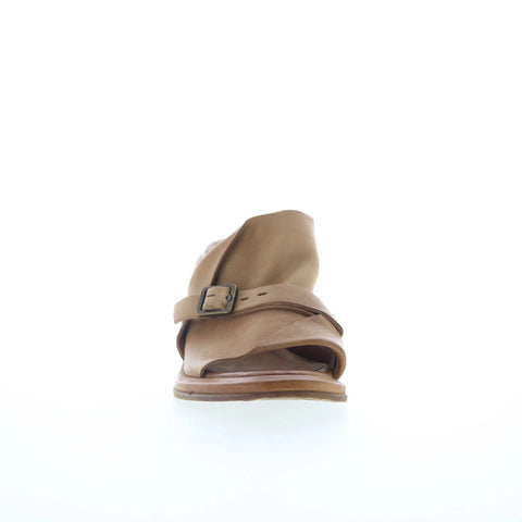 A.S. 98 Smitty Womens Brown Leather Slip On Heeled Sandals Shoes