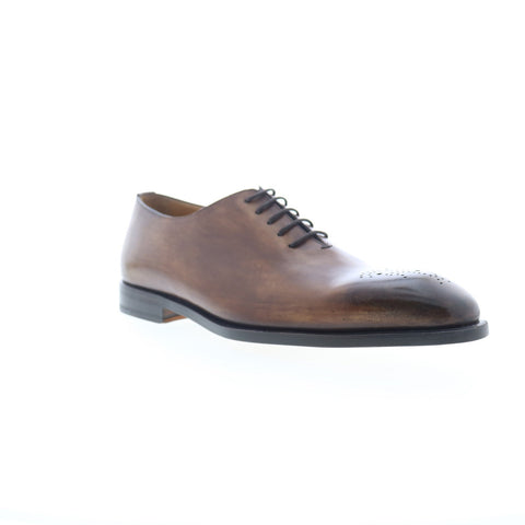Zelli Italia Wholecut Oxford Lace Up Mens Brown Leather Oxfords Casual Shoes