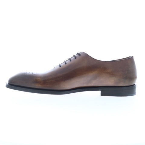 Zelli Italia Wholecut Oxford Lace Up Mens Brown Leather Oxfords Casual Shoes