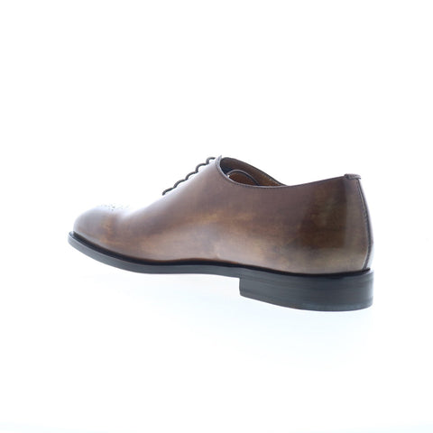 Zelli Italia Wholecut Oxford Lace Up Mens Brown Leather Oxfords Casual Shoes