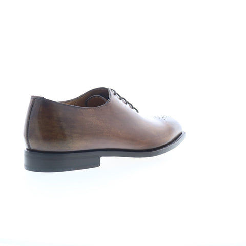 Zelli Italia Wholecut Oxford Lace Up Mens Brown Leather Oxfords Casual Shoes