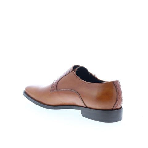 Zelli Italia Calfskin Crocodile Monk Strap Mens Brown Loafers Casual Shoes