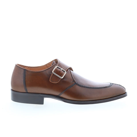 Zelli Italia Lawrence Calfskin Monk Strap Mens Brown Loafers Casual Shoes