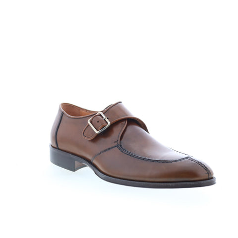 Zelli Italia Lawrence Calfskin Monk Strap Mens Brown Loafers Casual Shoes