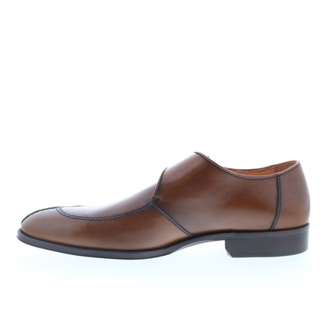 Zelli Italia Lawrence Calfskin Monk Strap Mens Brown Loafers Casual Shoes