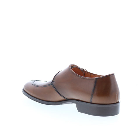 Zelli Italia Lawrence Calfskin Monk Strap Mens Brown Loafers Casual Shoes