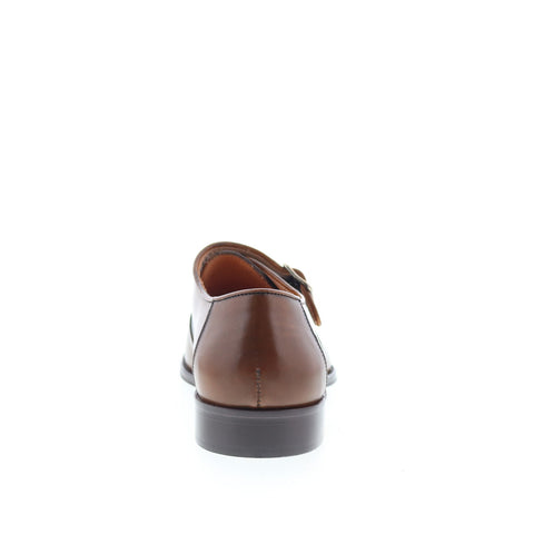 Zelli Italia Lawrence Calfskin Monk Strap Mens Brown Loafers Casual Shoes