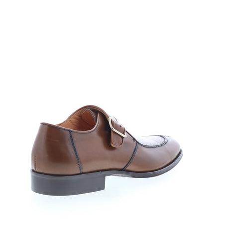 Zelli Italia Lawrence Calfskin Monk Strap Mens Brown Loafers Casual Shoes