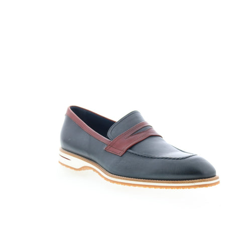 Zelli Italia Enzo Calfskin Loafer Mens Blue Loafers & Slip Ons Penny Shoes