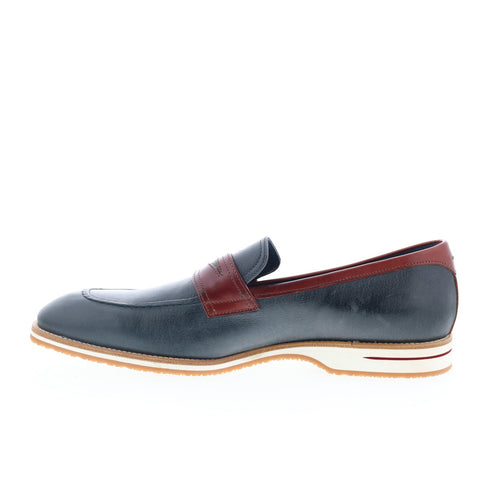 Zelli Italia Enzo Calfskin Loafer Mens Blue Loafers & Slip Ons Penny Shoes